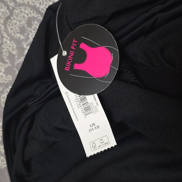 Black One-Piece Swimsuit with Belt - Picture 8 of 8